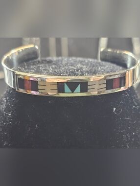 Sterling Inlaid Artisan Cuff